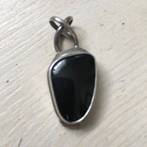 Sarda black onyx silver artisan vintage pendant